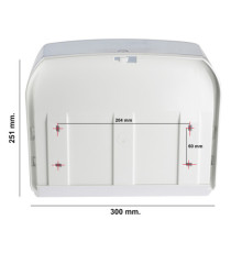 Dispenser asciugamani in rotolo/fogli - 30x19,5x25,1 cm - plastica - bianco/azzurro trasparente - Mar Plast
