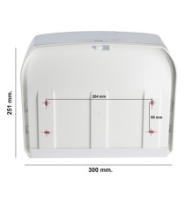 Dispenser asciugamani in rotolo/fogli - 30x19,5x25,1 cm - plastica - bianco/azzurro trasparente - Mar Plast