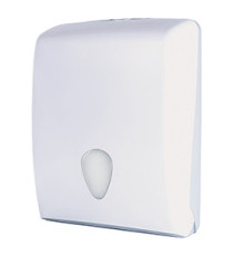 Dispenser asciugamani Stileco - piegati a C/Z/V - 13 x 27,7 x 37 cm - 600 fogli - ABS - bianco - Medial International