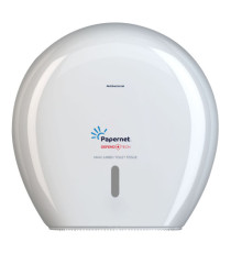 Dispenser carta igienica Defend Tech rotolo Maxi Jumbo 34,5 x 34,5 x 14 cm - rotolo diametro 29 cm - bianco - Papernet