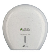 Dispenser carta igienica Simplify rotolo Maxi Jumbo - 34,5 x 14,8 x 34,5 cm - rotolo diametro 29 cm - white wood - Paper