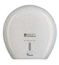 Dispenser carta igienica Simplify rotolo Maxi Jumbo - 34,5 x 14,8 x 34,5 cm - rotolo diametro 29 cm - white wood - Paper