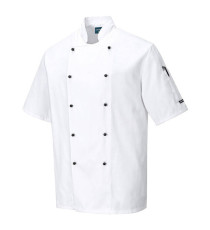 Giacca cuoco Kent - maniche corte - taglia M - bianco - Portwest