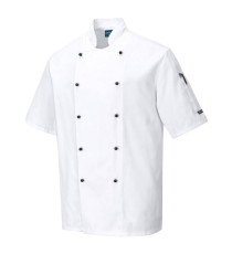 Giacca cuoco Kent - maniche corte - taglia XL - bianco - Portwest