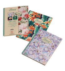 Maxiquaderno Nature Flowers - spiralato - 225 x 297mm - 4 fori - microperforato - 80 gr - 120 fogli - 5mm - Pigna