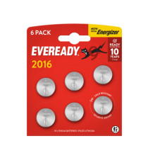 Micropila Eveready Lithium CR2016 - 3V - a pastiglia - litio - Energizer - blister 6 pezzi