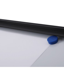 Bacheca per interni - con ante battenti -  3 fogli A4 - cornice nera - orizzontale - Showdown