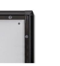 Bacheca per interni - con ante battenti -  6 fogli A4 - cornice nera - verticale - Showdown