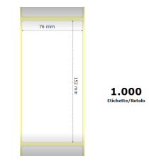 Etichette Zebra 76x152mm bianche 1000pz termiche compatibili con ZEBRA ZT230,ZT411,ZT421 Z-1000D 3x6x3 Core