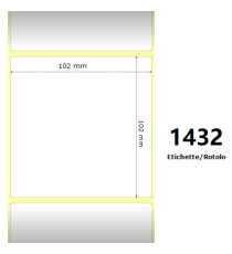 Etichette Zebra 102X102mm bianche 1432pz termiche 4x4x3 Core compatibile per Zebra ZT230, ZT421, ZM400, 140XiIII, S4M Z-1000D