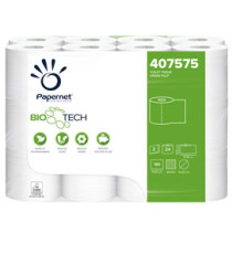 Carta igienica classica Bio Tech - 180 strappi - 2 veli - 19,80 mt - Papernet - conf. 24 rotoli