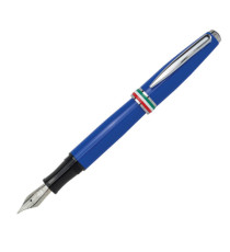 Penna stilografica Aldo Domani - punta M - fusto azzurro italia - Monteverde