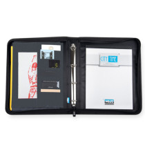 Portablocco - tessuto - c/anelli - nero - 28,5x36 cm - City Time