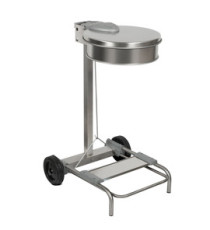 Carrello portasacco - 54,6x60xH94cm - con ruote - 110L - acciaio inox - Stilcasa
