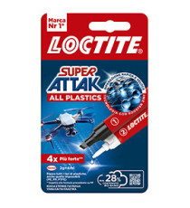Colla Super Attak - adesivo liquido e attivatore in penna - adatto per tutti i tipi di plastica - 2 gr + 4 ml - traspare