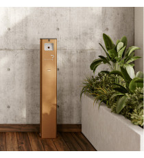 Posacenere da terra - acciaio - 17,5 x 10,5 x 106 cm - 2 L - corten - Stilcasa