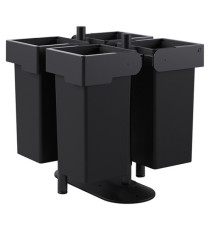 Portarifiuti MODULA - da terra - con contenitore - quadruplo - 91 x 91 x 97,5 cm - 73+73+73+73 L - antracite - Stilcasa