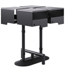 Portarifiuti MODULA - da terra - coperto - con reggisacco - quadruplo - 90 x 90 x 107,5 cm - 120+120+120+120 L - antraci