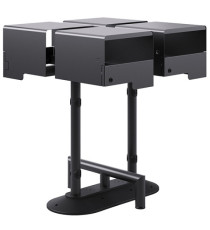 Portarifiuti MODULA - da terra - coperto - con reggisacco - quadruplo - 90 x 90 x 107,5 cm - 120+120+120+120 L - antraci