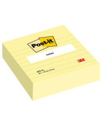 Blocco 300 foglietti Post it® Super Sticky - 675YL - a righe - 100 x 100 mm - giallo Canary - Post it®