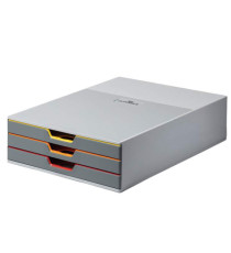 Cassettiera Varicolor portamonitor - 28 x 9,5 x 35,6 cm - 3 cassetti - Durable