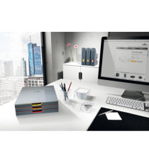 Cassettiera Varicolor portamonitor - 28 x 9,5 x 35,6 cm - 3 cassetti - Durable