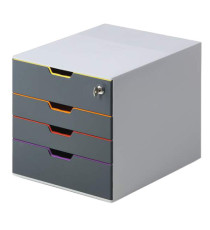 Cassettiera Varicolor Safe - 28 x 29,2 x 35,6 cm - 4 cassetti - con serratura - Durable