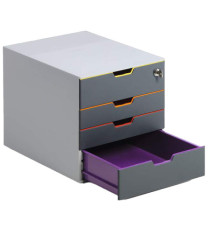 Cassettiera Varicolor Safe - 28 x 29,2 x 35,6 cm - 4 cassetti - con serratura - Durable