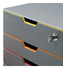 Cassettiera Varicolor Safe - 28 x 29,2 x 35,6 cm - 4 cassetti - con serratura - Durable