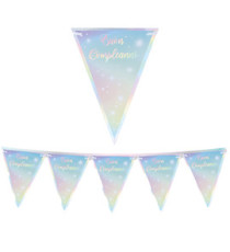 Festone bandiere Soft Rainbow - Buon Compleanno - 3 mt - Big Party