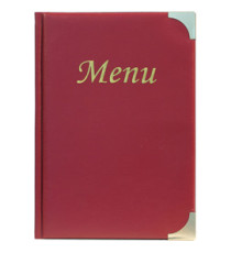 Portamenù Basic - A5 - 23,7 x 17 cm - PVC - bordeaux - 4+2 buste fisse incluse - Securit