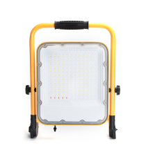 Faro led portatile da cantiere ricaricabile 100W 2200 lumen 6500K luce fredda IP65 - L304xW56xH385mm - orientabile a 360 gradi