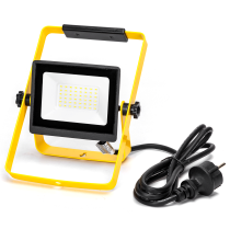 Faro led portatile da cantiere con cavo 30W 2700 lumen 6500K luce fredda IP65 - L240xW183xH38 mm - orientabile a 360 gradi