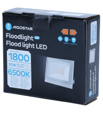 Faro led 20W bianco 1800 lumen luce fredda 6500K, ultrasottile IP65 Dimensioni: L111xW87xH27mm Serie 07