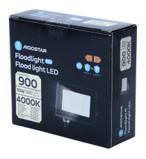 Faro led 10W nero 900 lumen luce naturale 4000K, ultrasottile IP65 Dimensioni: L103xW77xH27mm Serie 07