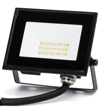 Faro led 10W nero 900 lumen luce fredda 6500K, ultrasottile IP65 Dimensioni: L103xW77xH27mm Serie 07