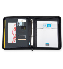 Portablocco - tessuto - c/anelli - nero - 28,5x36 cm - City Time