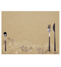 Tovaglietta monouso Floral - 30 x 40 cm - carta - avana - Pro Nappe - conf. 400 pezzi