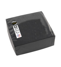 Tovaglioli cocktail - 2 veli - 20 x 20 cm - carta - nero - Pro Nappe - conf. 50 pezzi