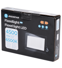 Faro led 50W nero 4500 lumen luce fredda 6500K, ultrasottile IP65 Dimensioni: L180xW118xH27mm Serie 07