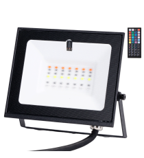 Faro led 10W nero RGB con telecomando, multicolore RGB, ultrasottile IP65 Dimensioni: L111xW87xH27 mm Serie 07