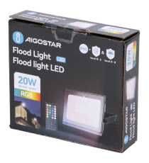 Faro led 10W nero RGB con telecomando, multicolore RGB, ultrasottile IP65 Dimensioni: L111xW87xH27 mm Serie 07