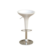 Sgabello bar - ABS/acciaio cromato - 35x45x55/78 cm - bianco - Serena Group