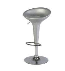 Sgabello Bar - in ABS e acciaio - H 55 / 78 cm - grigio - Serena Group