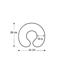 Cuscino da viaggio Explora - 30 x 29 x 12 cm - memory foam - nero - Lebez