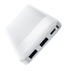 Power bank Hoco J72 2A bianco 10000mAh 2 porte usb-A 1 porta usb-C - led livello carica, batteria esterna con ricarica veloce