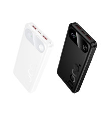 Power bank Hoco J154 QC PD bianco 10000mAh 2 porte usb-A 1 porta usb-C - display led, batteria esterna con ricarica veloce