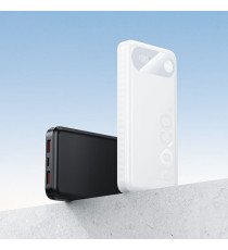 Power bank Hoco J154 QC PD bianco 10000mAh 2 porte usb-A 1 porta usb-C - display led, batteria esterna con ricarica veloce