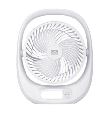 Ventilatore da tavolo Kimono - ricaricabile - con luce LED - 24,8 x 8 x 30,5 cm - bianco - CFG