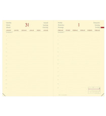 Agenda giornaliera - Daily 21 Prestige 2027 - 13 x 21 cm - copertina Silk - bordeaux - Quo Vadis